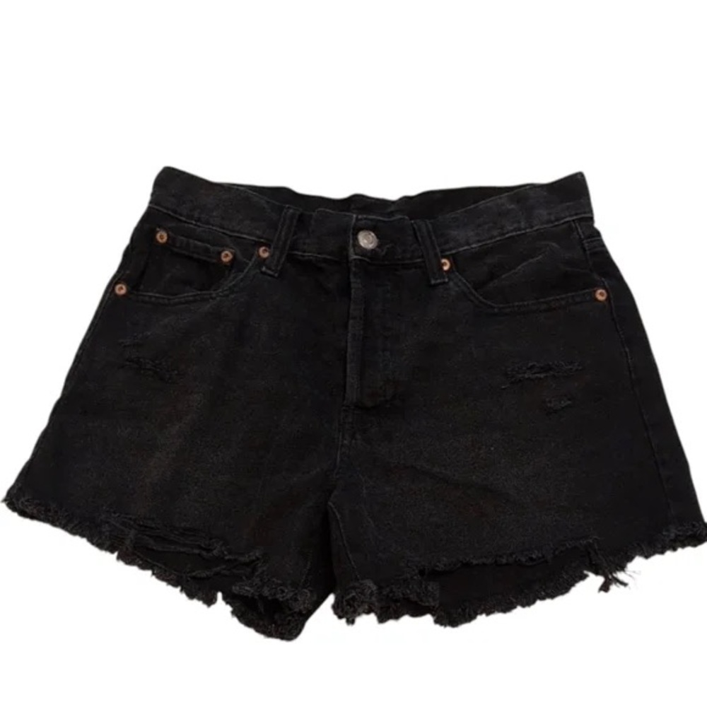 Aeropostale Black Jean Shorts 90s High Rise Cut-Off